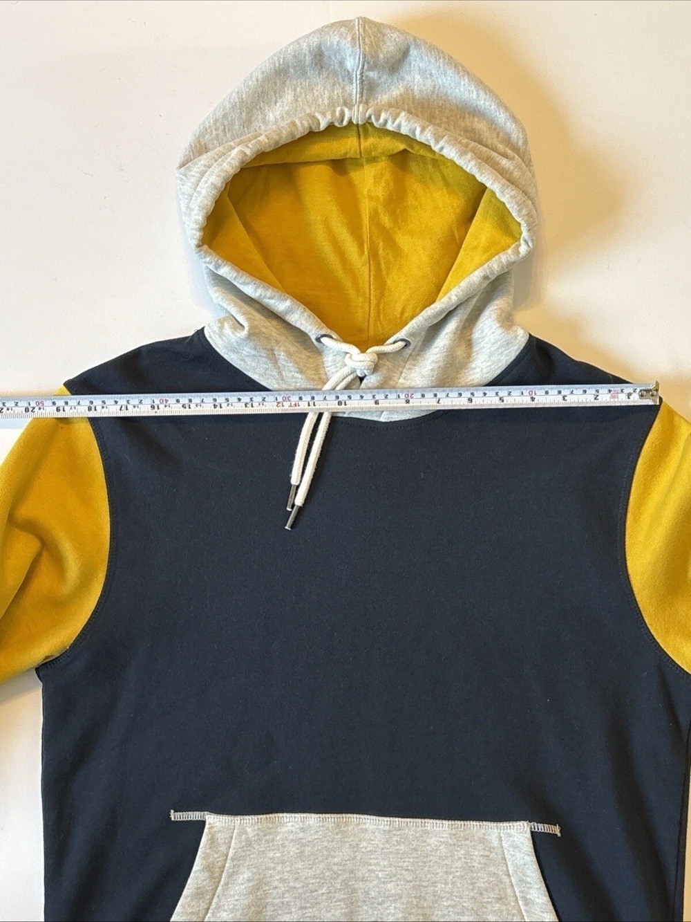 Jack & Jones Large L Navy Hoodie Yellow Light Gray Comfy Fit 7203011 Soft - Picture 7 of 15